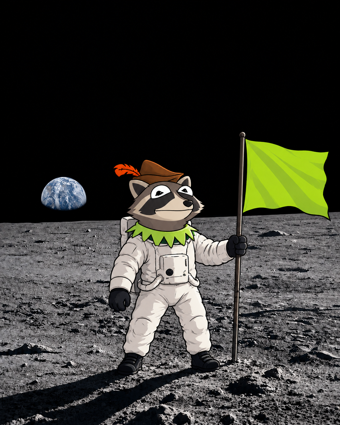 RACCO plants his flag on the moon