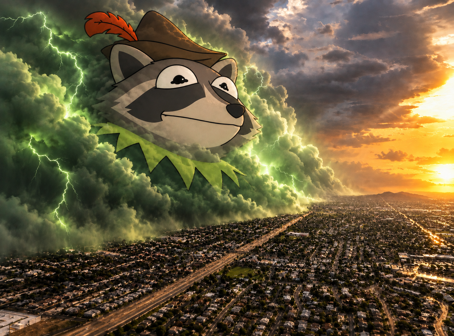 A giant RACCO storm rolls over the city